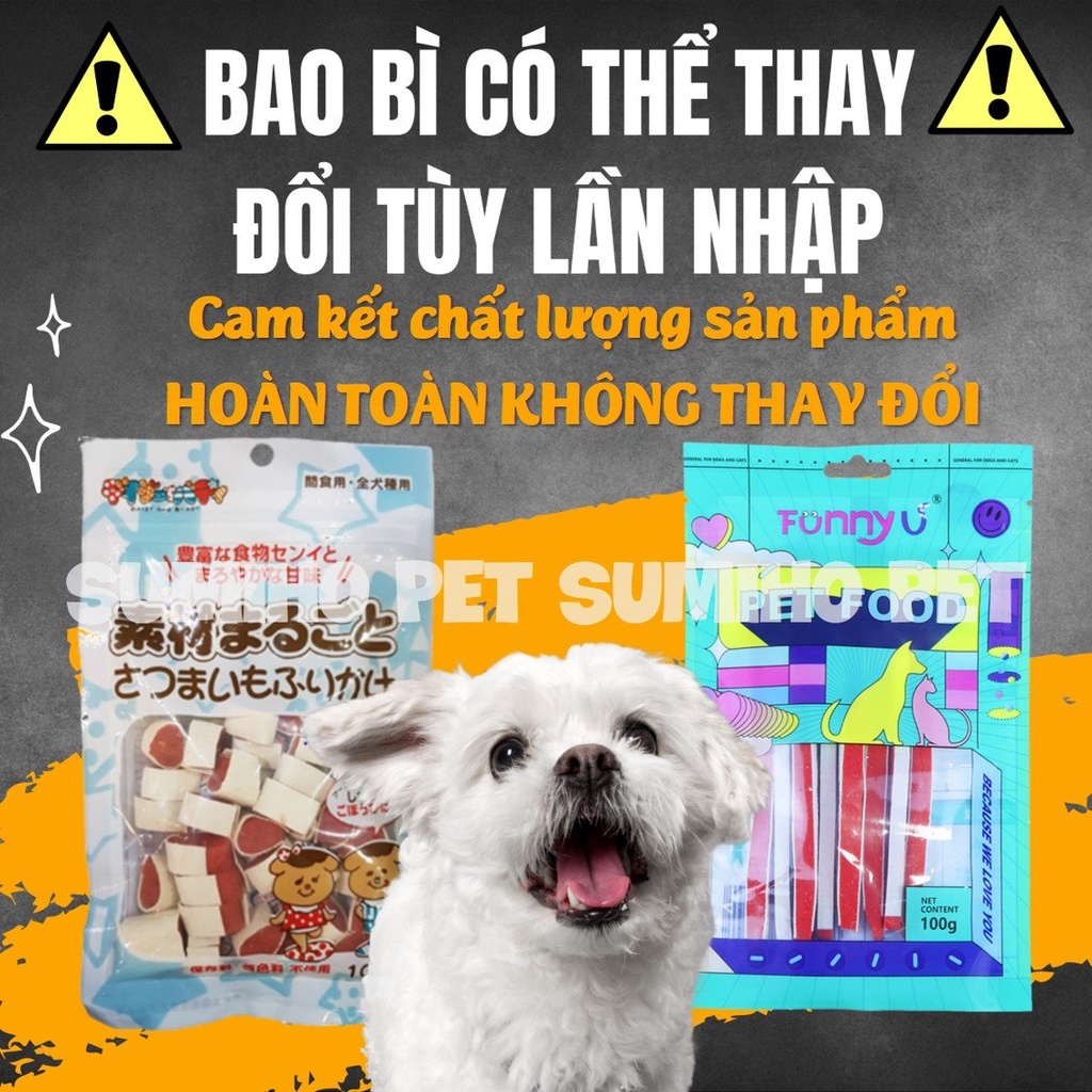 Bánh thưởng cho chó Sumiho (Thịt gà bọc xương sữa) (100gr/túi) Đồ ăn cho chó mèo thú cưng