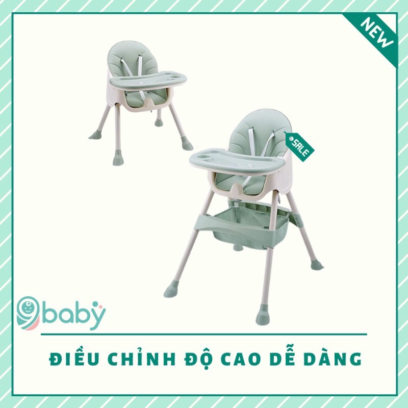 Ghế ăn dặm cho bé điều chỉnh độ cao 9BABY