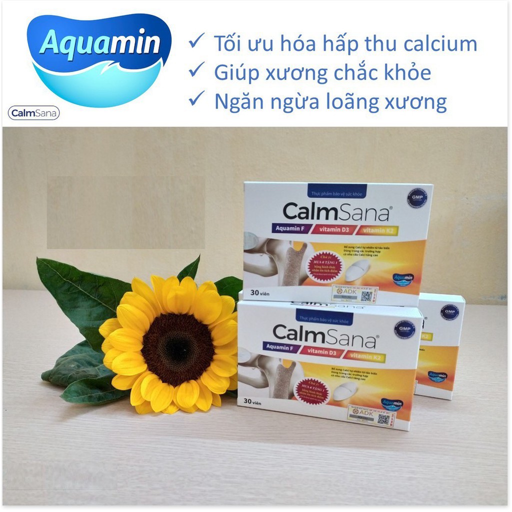 (SẢN PHẨM CHẤT LƯỢNG) CalmSana – Bổ sung canxi tự nhiên từ tảo cho mẹ mang thai, trẻ nhỏ, người già loãng xương (30 viên