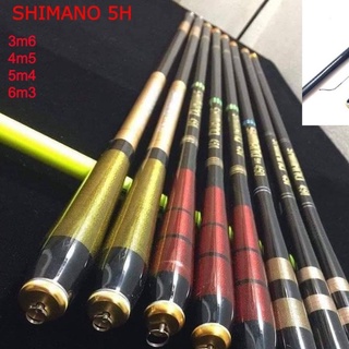 Cần cây tay, cần đơn Shimano 5h 3m6-6m3. Cần cuốn chỉ 5h. Cần câu tay shimano, cần tay.