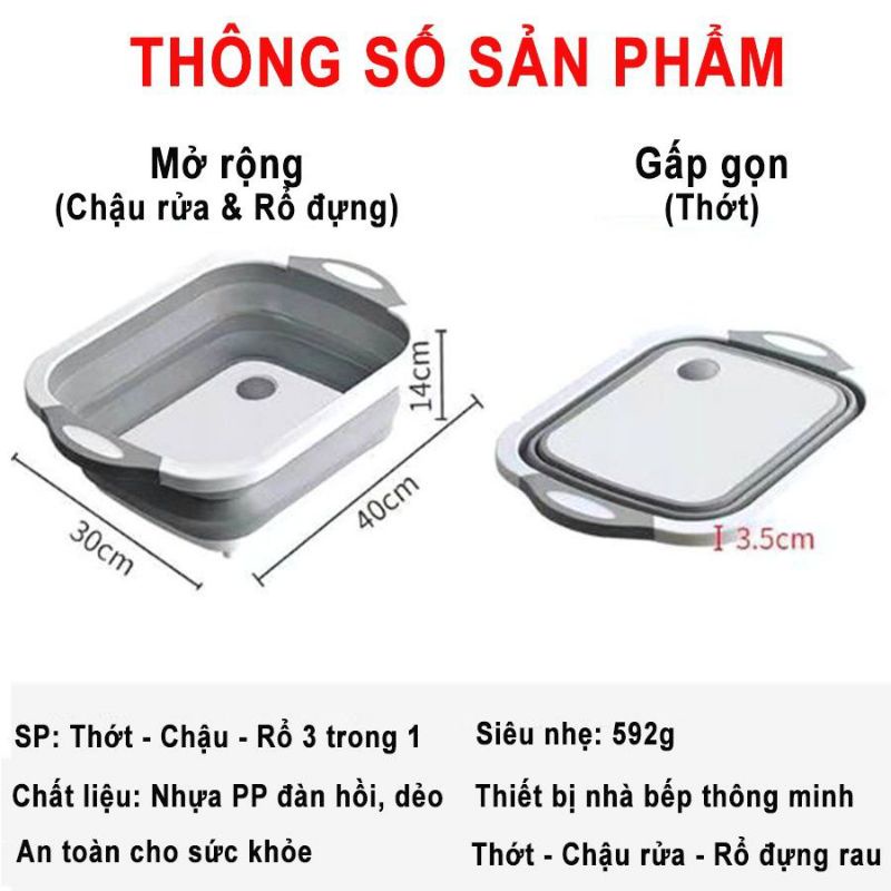 Chậu rửa thông minh, chậu rửa kiêm thớt sử dụng tiện lợi trong nhà bếp