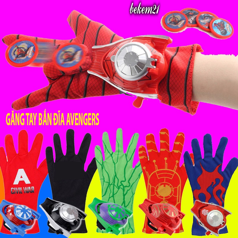 Đồ chơi - Bao tay và đồng hồ bắn đĩa SPIDER-MAN IRONMAN BATMAN CAPTAIN AMERICA