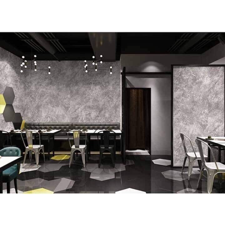 Cuộn giấy dán tường giả bê tông xi măng, có sẵn keo mặt sau, kích thước: 0.45x10m/cuộn