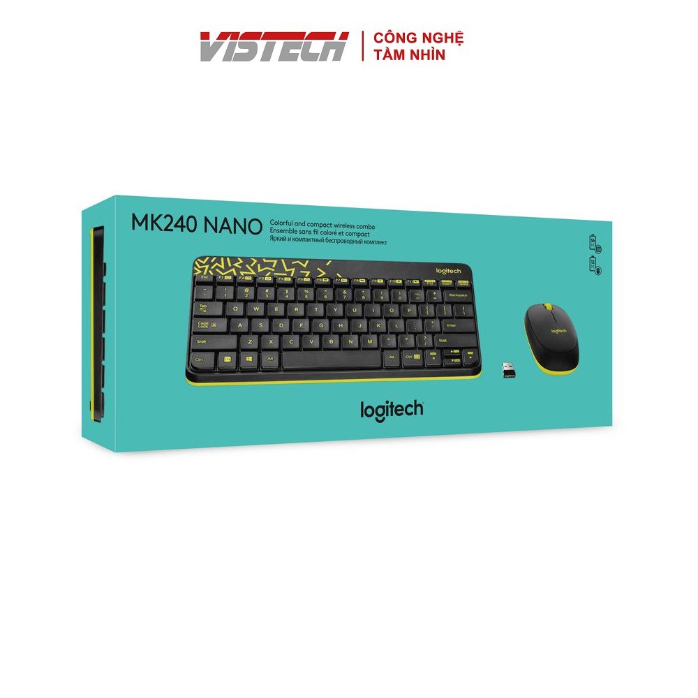 Bộ Bàn Phím Và Chuột Không Dây Logitech MK240