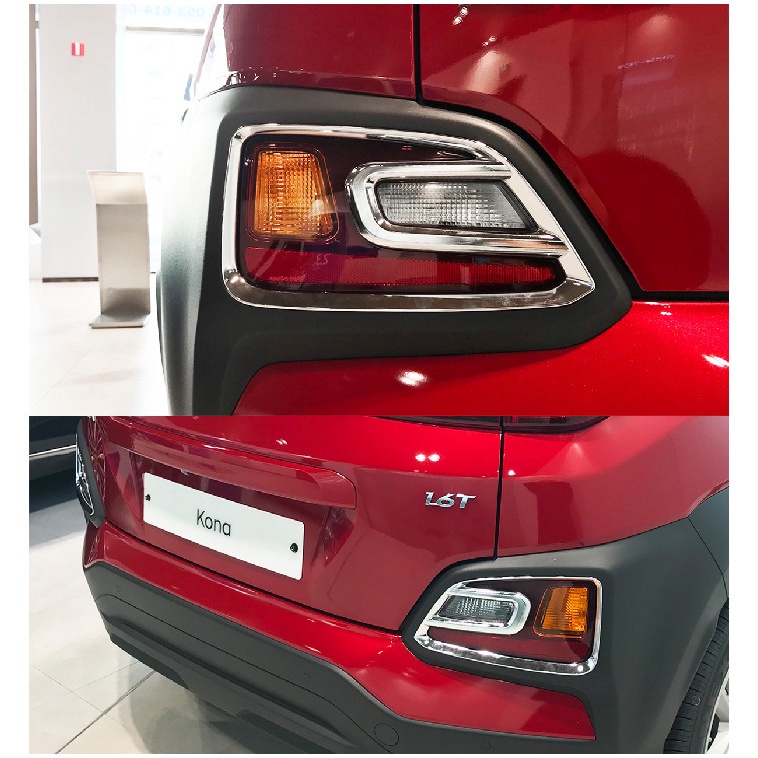 Viền Đèn Gầm Trước Sau Hyundai Kona 2018 2019 2020 2021 Mạ Crom