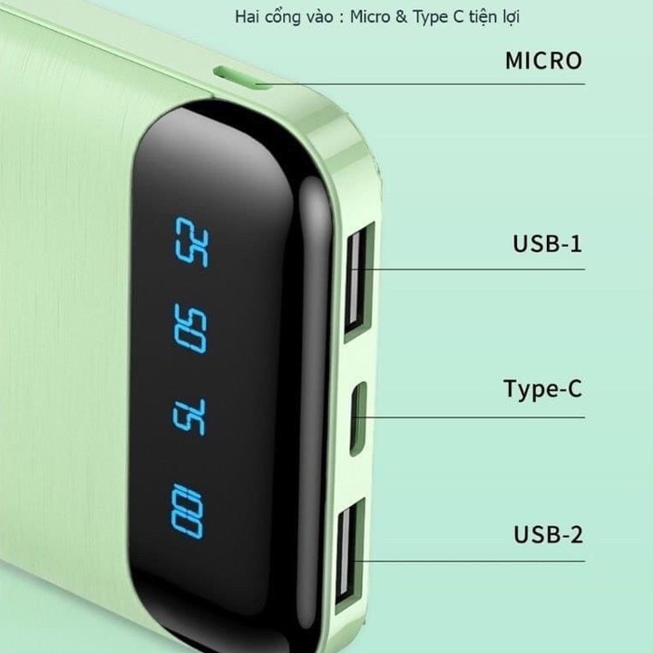 Pin sạc dự phòng Remax RPP-195 20000mAh 2 cổng USB tích hợp màn hình LED hiển thị dung lượng