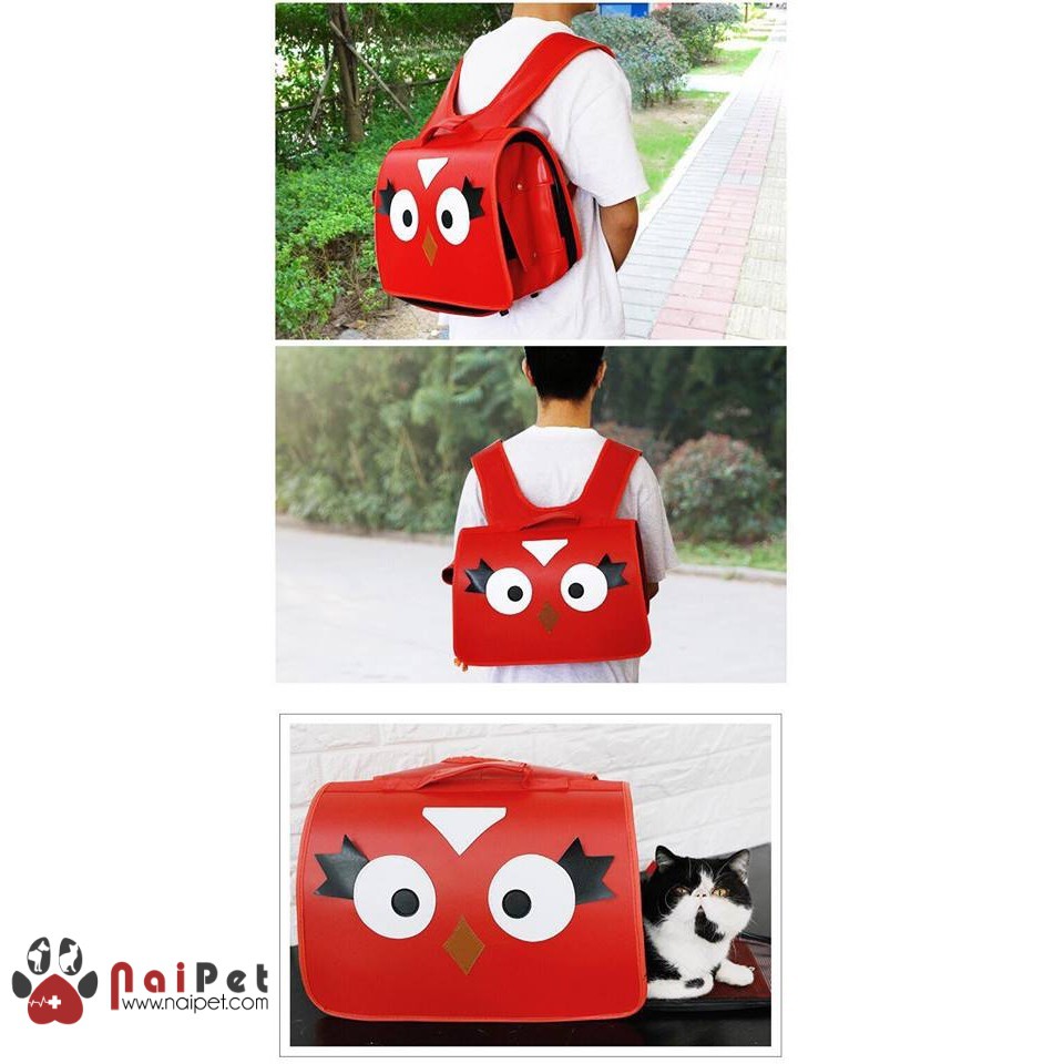 Cặp Vận Chuyển Túi Vận Chuyển Lồng Vận Chuyển Hình Mặt Thú Bằng Da LVC003