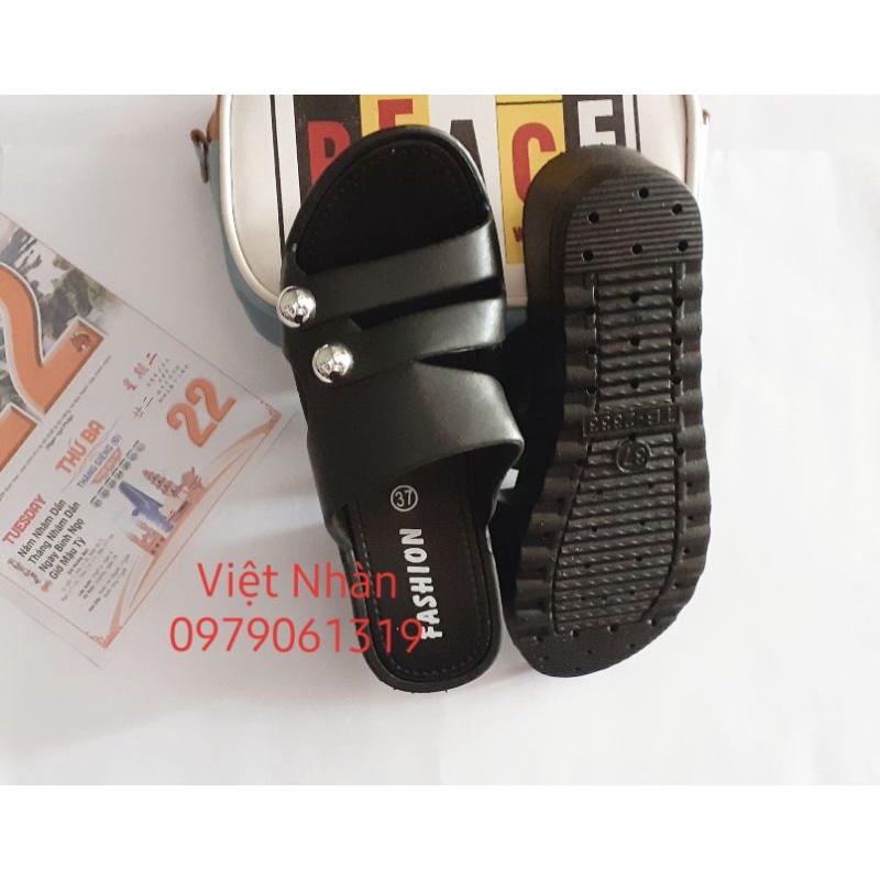 Dép bà hai khuy dép đúc nguyên khối đế đặc bền chắc làm quà tặng