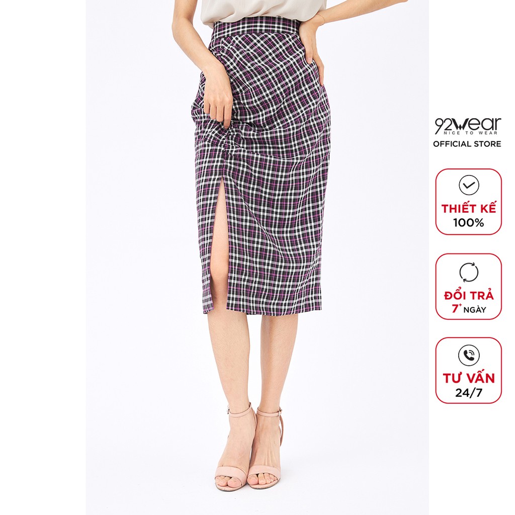 Chân váy ulzzang 92WEAR thiết kế dài rút nhún một bên JDA1724 | BigBuy360 - bigbuy360.vn