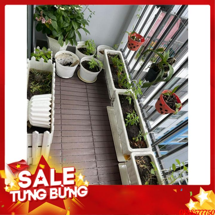 Tấm Nhựa Ghép Lót Sàn Giả Gỗ Ban Công,Lót Sàn Nhà Tắm Chống Trơn Cao Cấp  Kích Thước 30cm x 30cm x2cm
