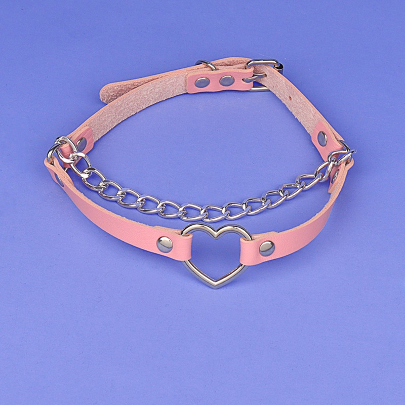 Vòng Cổ Choker Da Pu Mặt Trái Tim Phong Cách Punk Gothic Punk Cá Tính Dành Cho Nam Và Nữ YOUYO