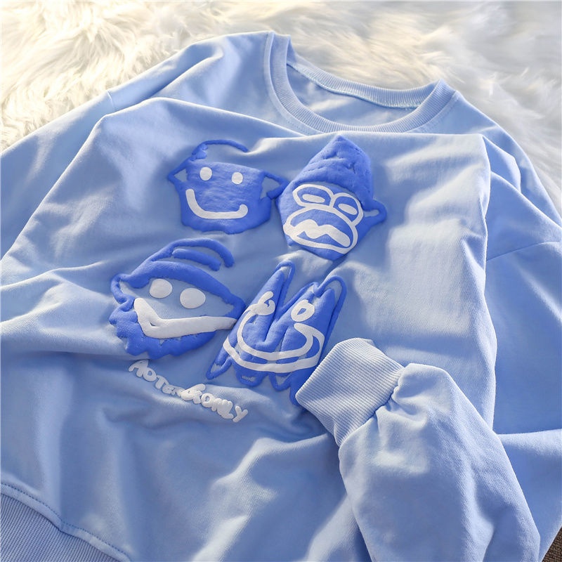 ZHELIHANGFEI Áo Thun Nữ Dài Tay Cổ Tròn Thời Trang Hàn