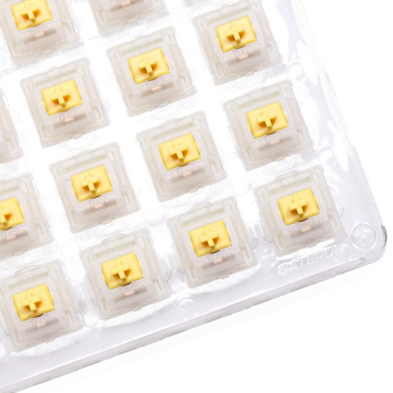 Hung gateron cap switch milky yellow switch extras 3pin rgb linear 50g stem switch