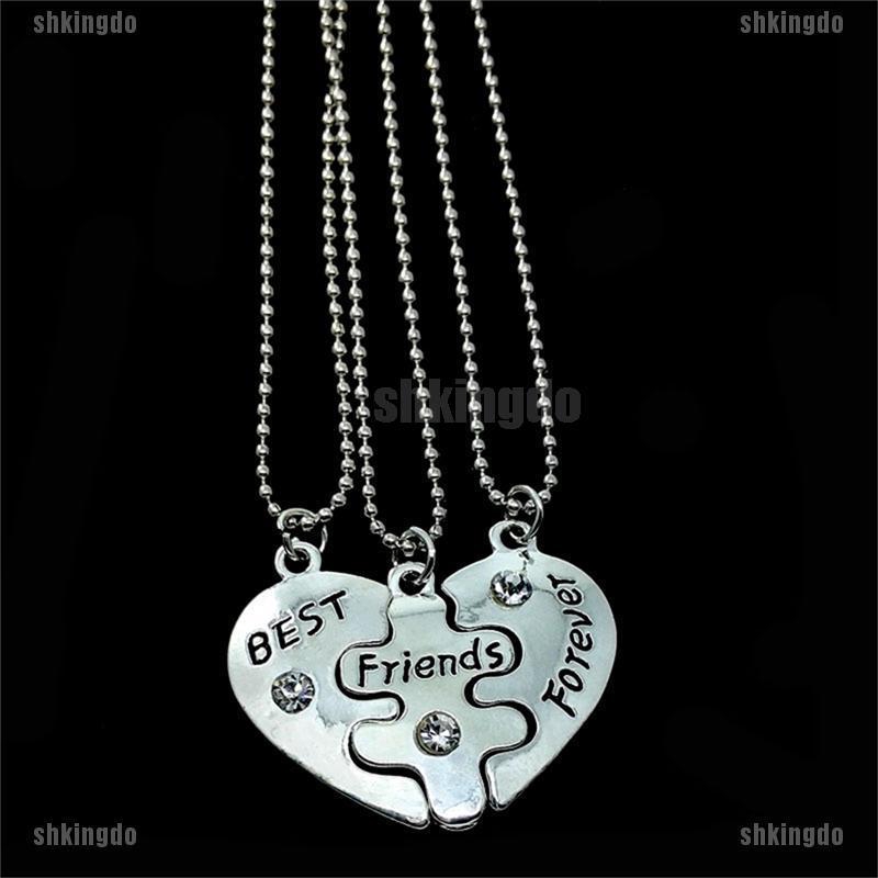 Dây Chuyền Tình Bạn Mặt Nửa Trái Tim Ghép Đôi Khắc Chữ Best Friends Forever
