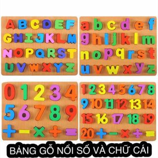 Bảng chữ cái gỗ nổi - bảng số gỗ nổi