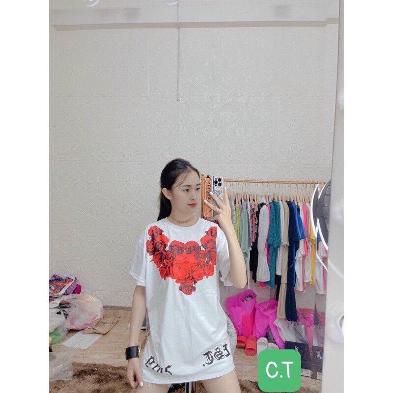 ⭐️SIÊU PHẨM⭐️Áo Phông Nam Nữ Unisex Cổ Tròn In Hình Hoa Hồng Đỏ Hàng Hiệu- Áo Thun Tay Lỡ Hoạ Tiết Đẹp Chất Mát Mùa Hè | BigBuy360 - bigbuy360.vn