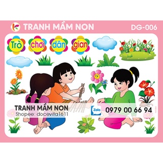 Decal GÓC MẦM NON:  Trò chơi dân gian DG-006 khổ lớn