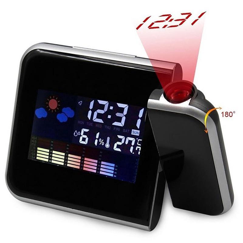 Electronic LED Clock with Weather Projector