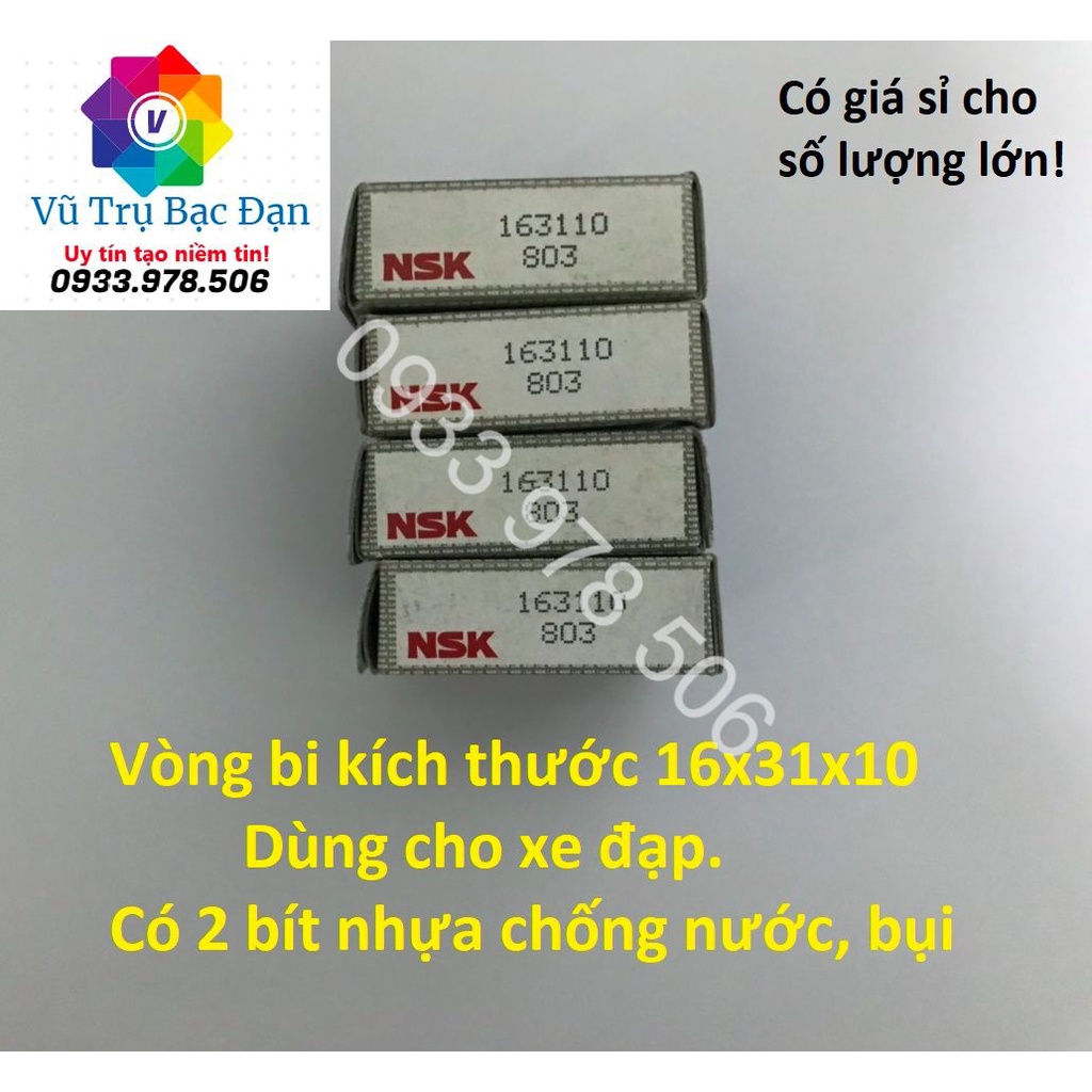 Vòng bi Bạc đạn 16x31x10 lỗ 16 đường kính 31 độ dày 10 thường dùng cho xe đạp