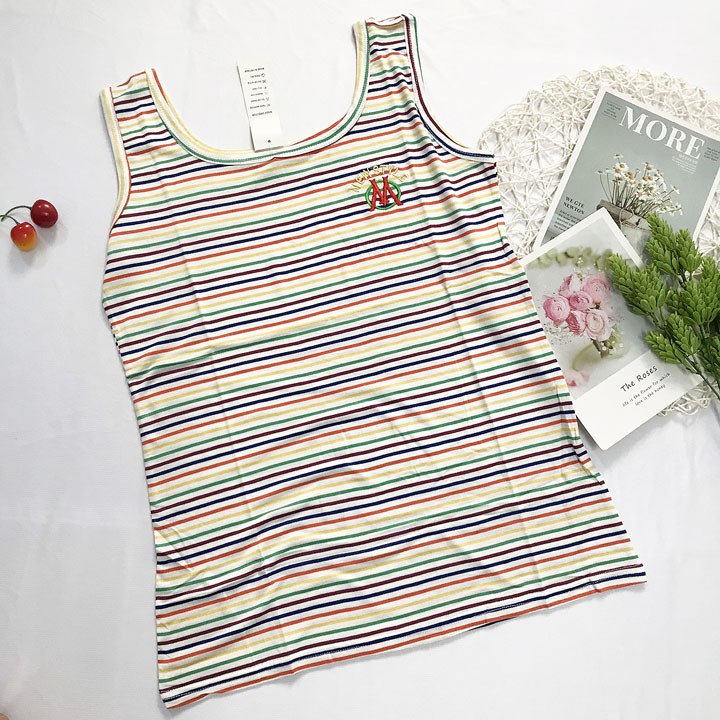 Áo Thun 2 Dây bản to Cho Nữ size từ 45-65kg Sọc thun cotton 4 chiều mềm dày vừa mặc - AO17