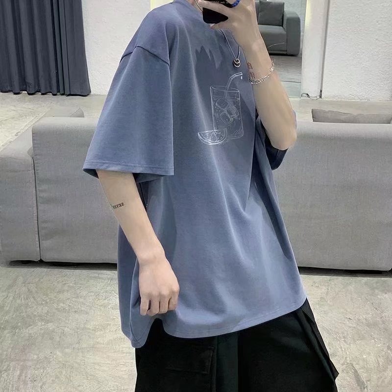 Áo thun tay ngắn in hình nước cam giản dị dành cho nam và nữ M-5XL