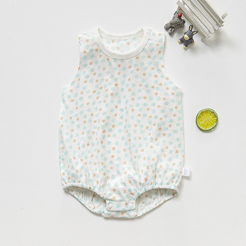 Baby Triangle One-piece Summer Thin Pajamas Newborn Baby Men's and Women's Children's Sleeveless Vest Children's Fart Clothes