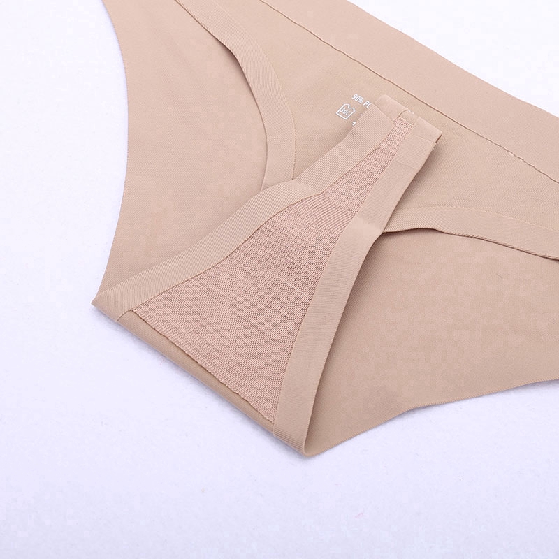 Quần lót lọt khe hình chữ T vải lụa băng mềm màu trơn lưng thấp không đường may cho nữ size M-XL