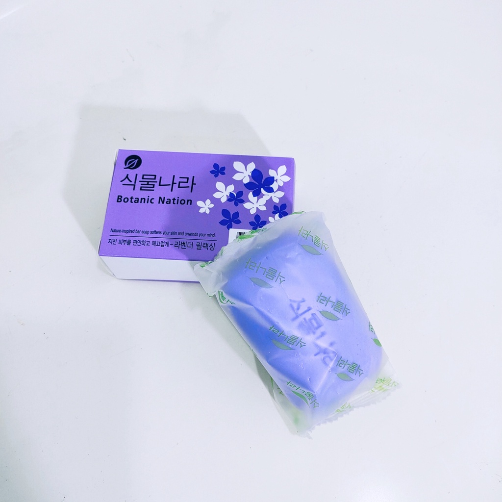 xà phòng tắm thảo dược thiên nhiên chiết xuất hoa oải hương Hàn Quốc, xà phòng cục soap trắng da ngừa mụn | BigBuy360 - bigbuy360.vn