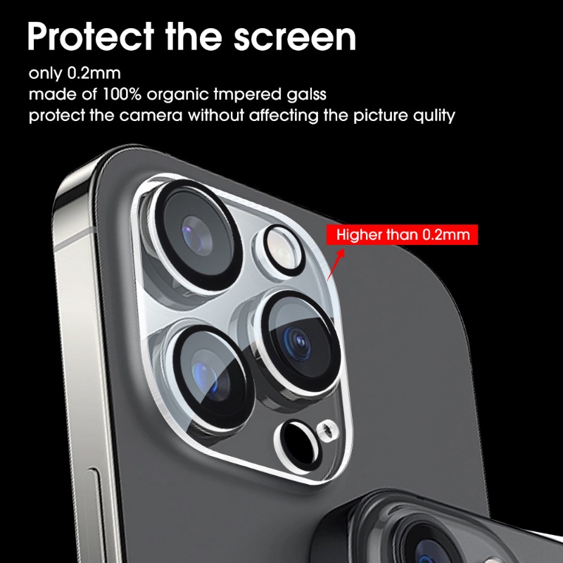 Kính Cường Lực 9H Bảo Vệ Ống Kính Máy Ảnh Sau Chống Trầy Xước Màu Đen HD Cho iPhone14 / 14 Plus / 14 Pro / 14 Pro Max