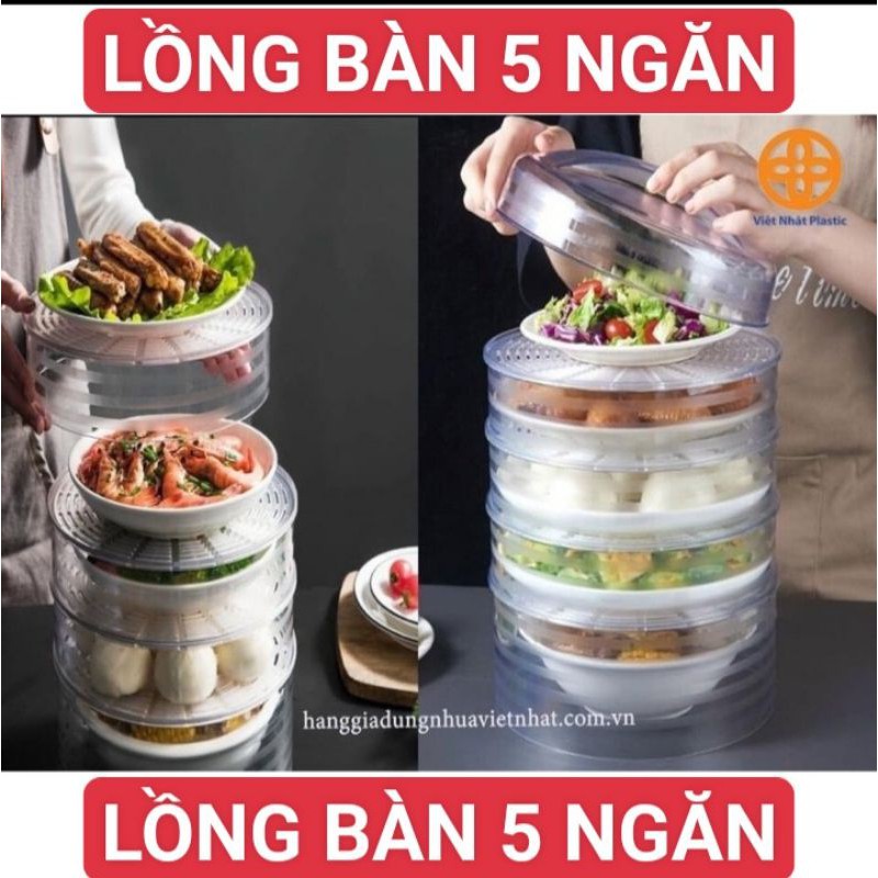 Lồng bàn đa năng trong suốt Việt Nhật 5 tầng