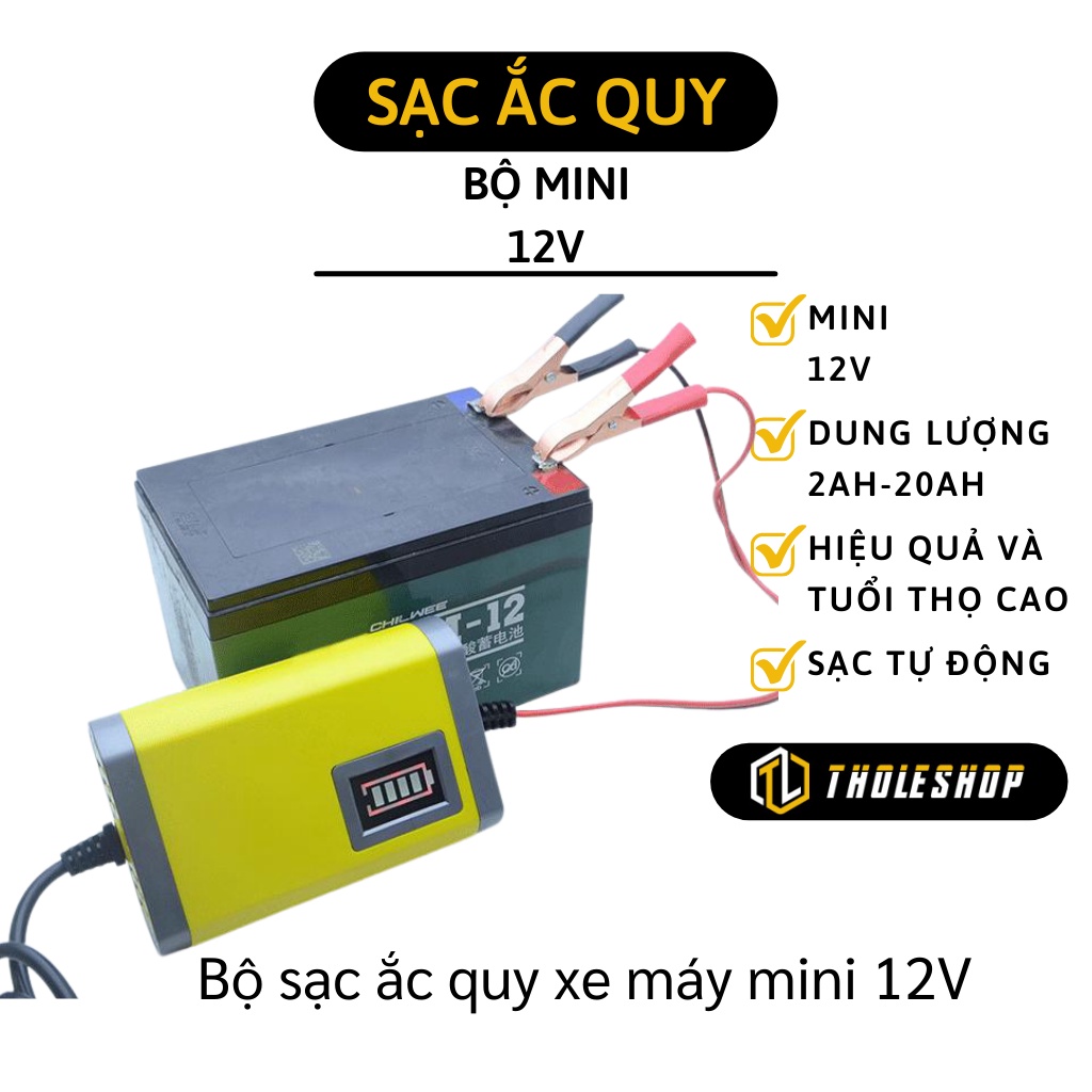 Bộ Sạc Ác Quy - Máy Sạc Bình Acquy 12V Dành Cho Xe Máy, Xe Đạp Điện 5836