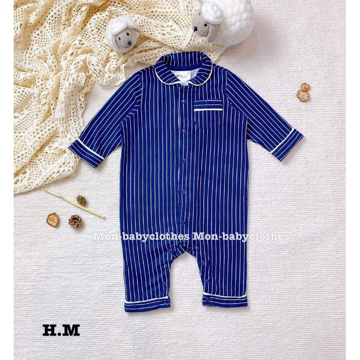 BODY SLEEPSUIT KẺ COTTON H&M