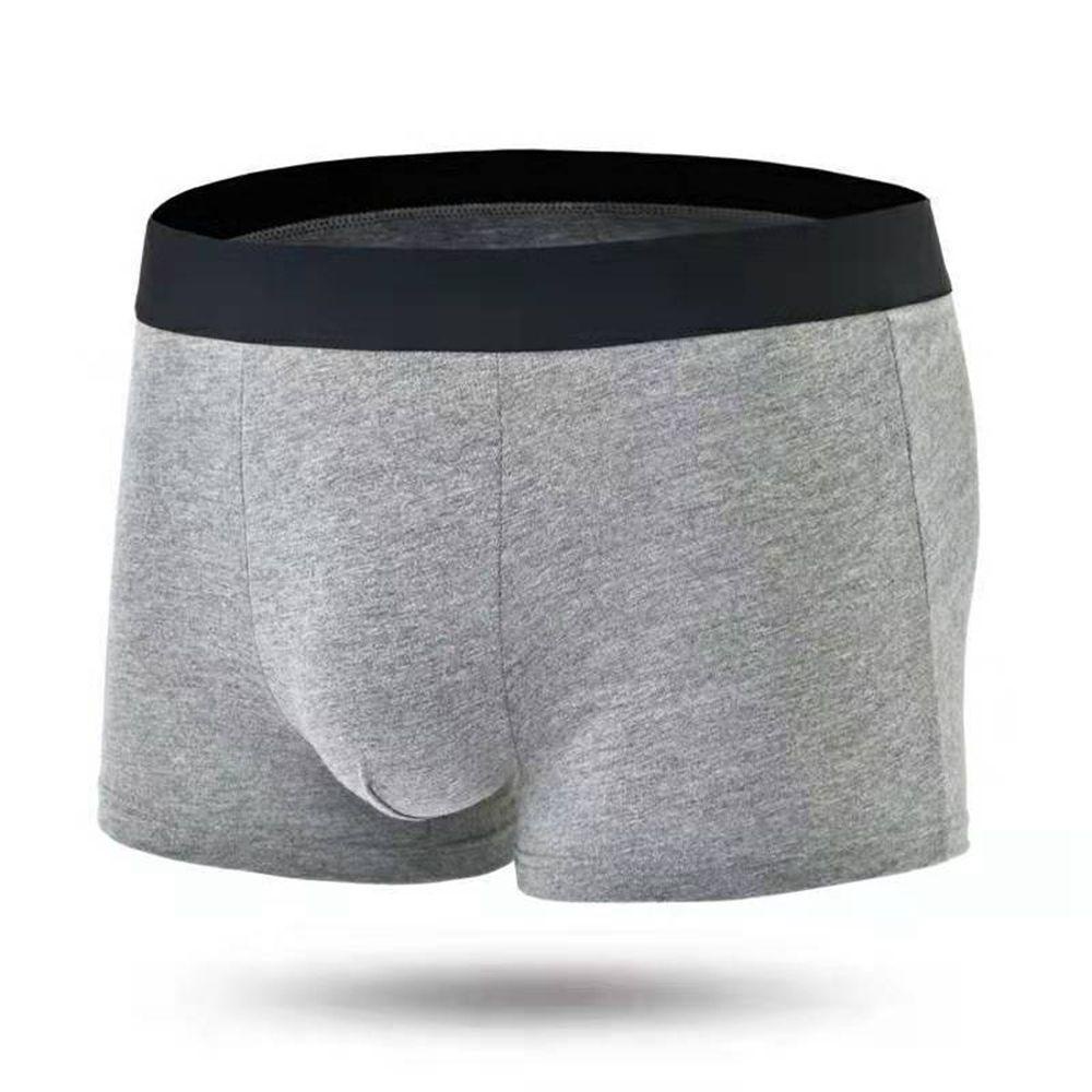 Qqmall Quần Lót Boxer Cotton Mềm Mại Thoáng Khí Màu Trơn Đơn Giản Kích Thước Lớn Cho Nam