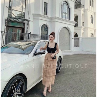 CHÂN VÁY REN LƯỚI TẦNG QCCC