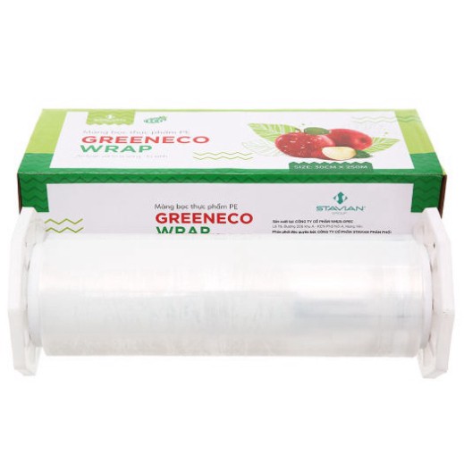 Màng Bọc Thực Phẩm PE Green Eco  Wrap 250 cuộn 75m (ảnh thật)