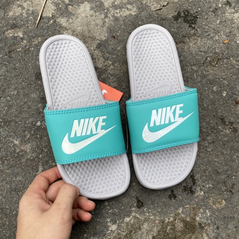 dép quai ngang nike-màu xanh nam nữ hàng đẹp kèm hộp