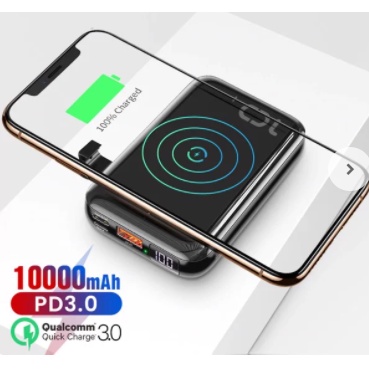 Pin dự phòng Baseus siêu mỏng chuẩn sạc nhanh PD dung lượng 10000 mAh tích hợp sạc không dây