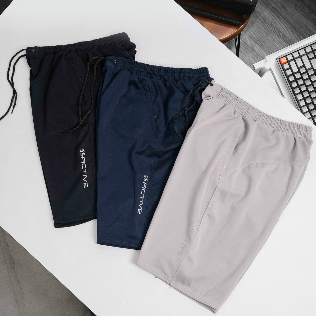 Quần Đùi Nam Thể Thao vải Thun Lạnh dày dặn thoáng mát, co giãn tốt