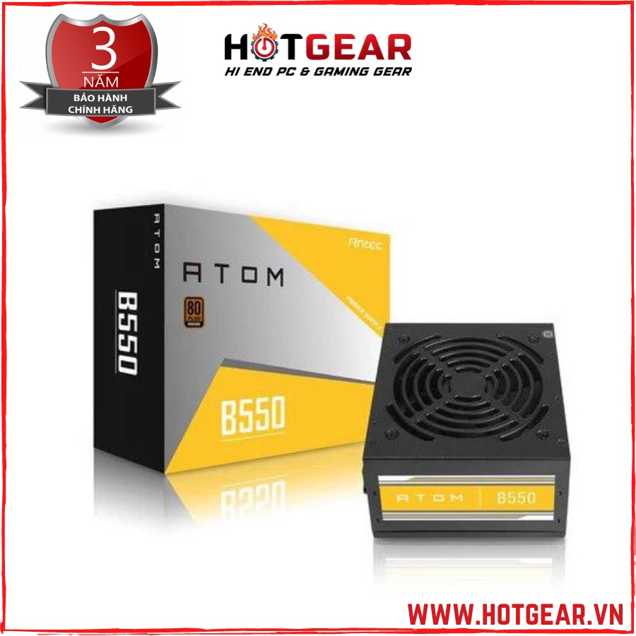 Nguồn máy tính Antec ATOM B550 550W 80 Plus Bronze mới chính hãng
