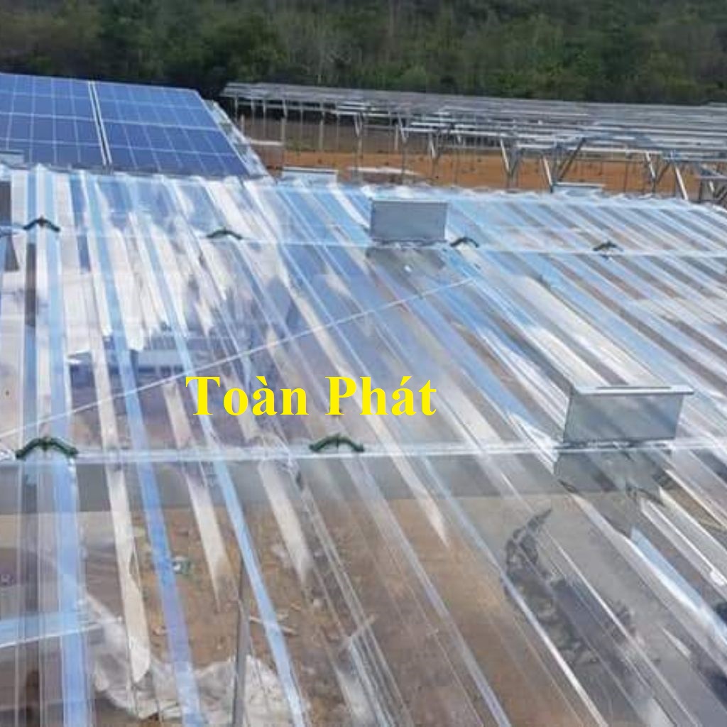 Tôn nhựa Poly MÀU TRONG dạng sóng lấy sáng