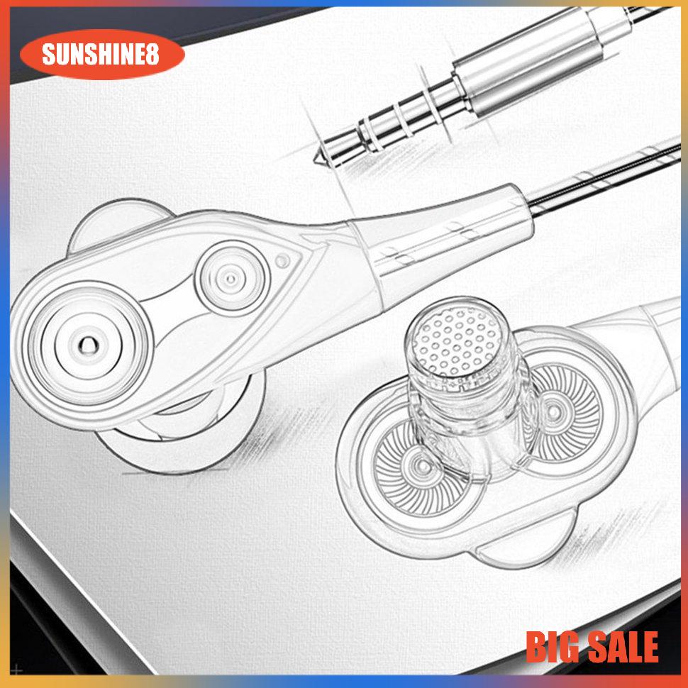 【SUN】Dynamic Drivers HD Super Subwoofer HiFi Headset Wired Heavy Bass Earphone