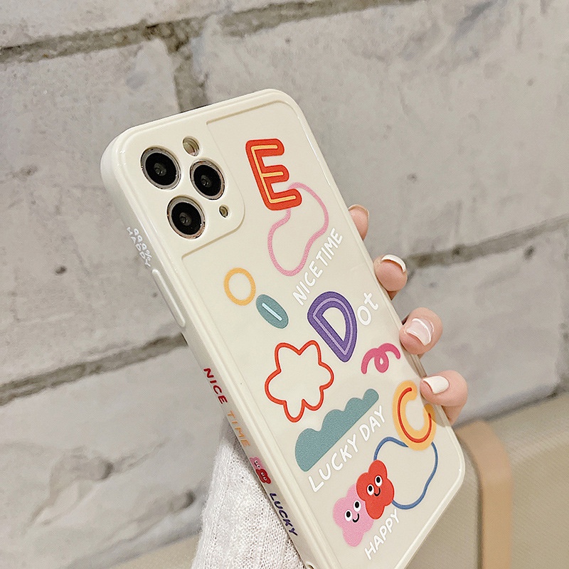 Ốp lưng iphone Ốp điện thoại nhựa silicon TPU cạnh thẳng chống va đập cho iPhone 11 pro max iPhone 12 pro max iPhone 7 iPhone 12 mini Dinuo case