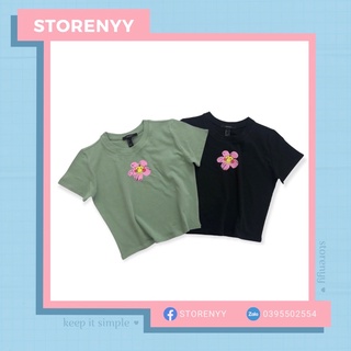 Áo thun croptop cổ tròn tay ngắn F21 VNXK • Storenyy
