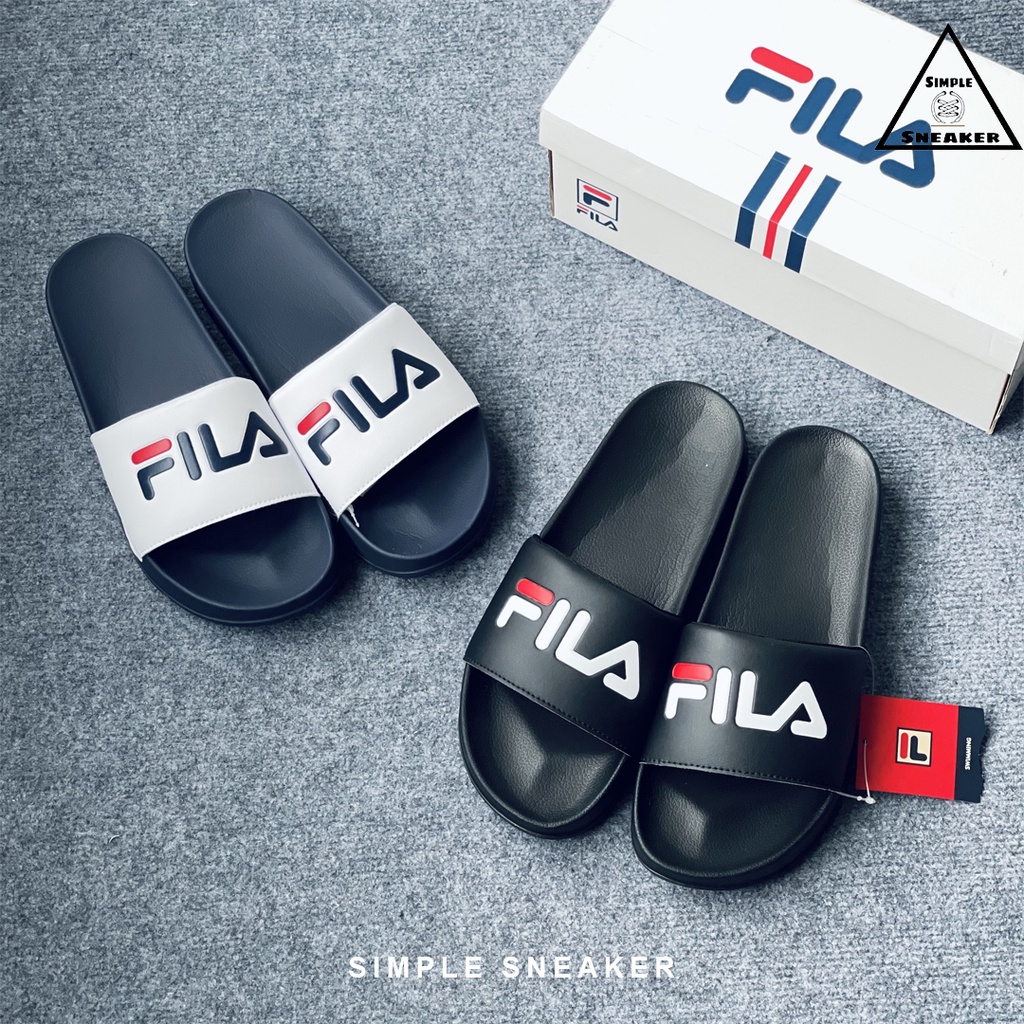 Dép Fila Chính Hãng FREESHIP Fila Drifter Black - Dép Quai Ngang Thời Trang Fila Màu Đen - Simple Sneaker