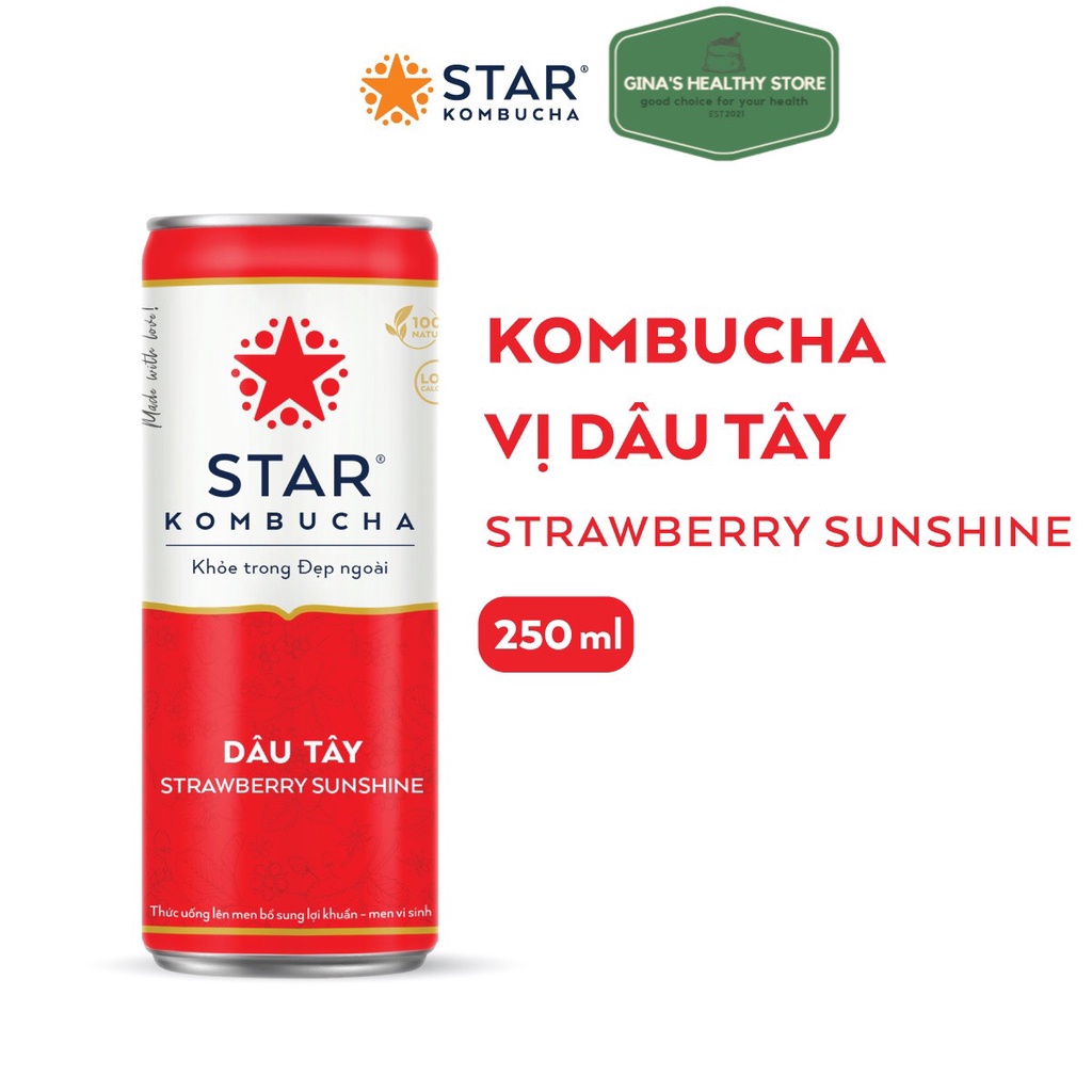 Thùng 12 Lon Trà Star Kombucha Thức Uống Lên Men Tự Nhiên Mix 11 Vị All In One - Sản Phẩm Chính Hãng - NPP Star Kombucha