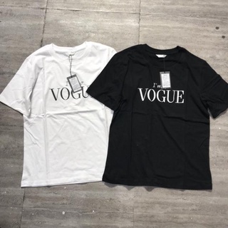 Áo thun cotton chữ VOGUE hai màu đen trắng đẹp dày dặn [FREESHIP] Áo phông nam nữ đẹp nhất, áo thun đẹp