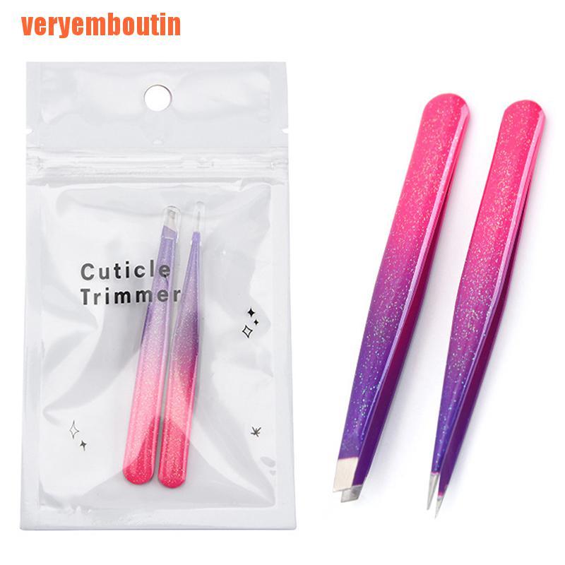 Set 2 Dụng Cụ Tẩy Lông Mày Chuyên Nghiệp Bằng Thép Không Gỉ