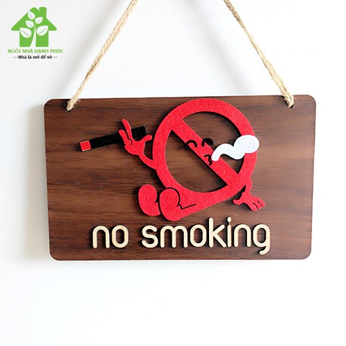 Bảng gỗ decor trang trí SHOP  Mẫu BM_156 Chủ đề NO SMOKING