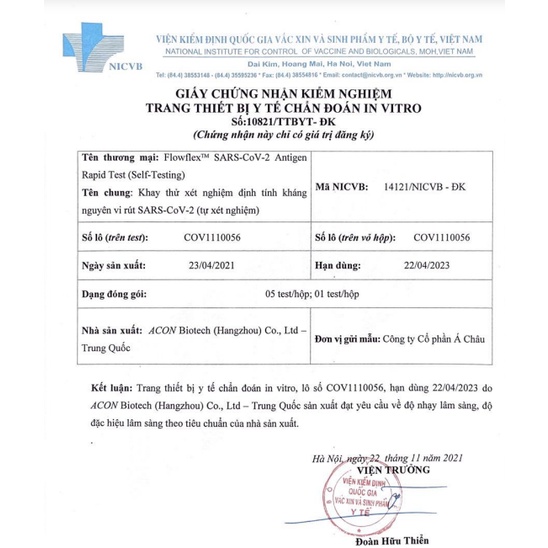 Test nhanh Covid, que test nhanh covid FlowFlex SARSCoV-2 Antigen Rapid Test CHÍNH HÃNG, Bộ Y Tế cấp phép, SHIP HỎA TỐC