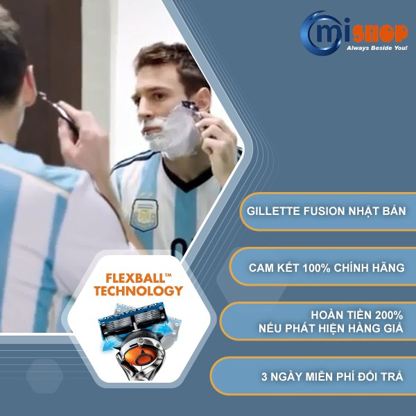 Dao cạo râu 5 lưỡi Gillette Fusion 5 + 1 Proglide Flexball Nhật (Set 2 đầu lưỡi thay thế)